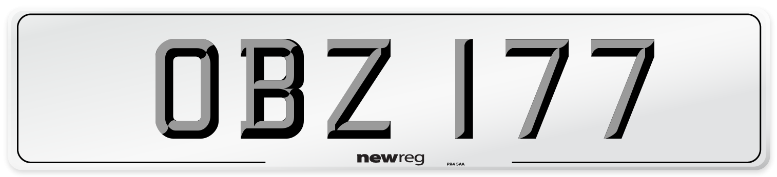 OBZ 177 Number Plate from New Reg
